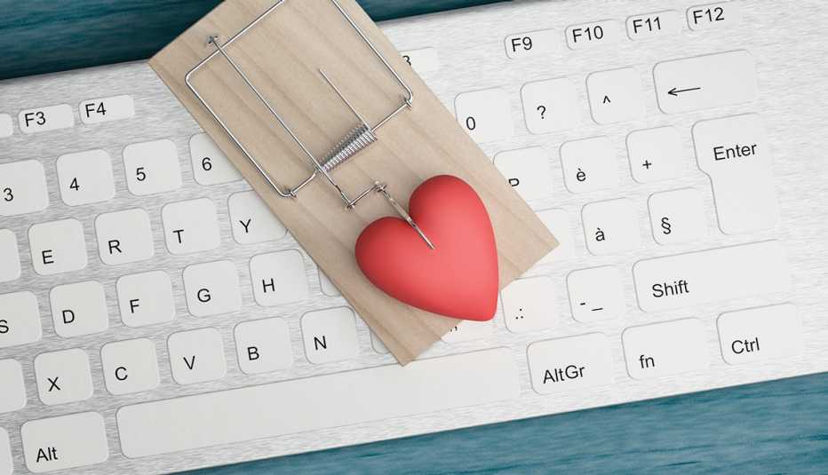 Love trap and online dating fraud concept