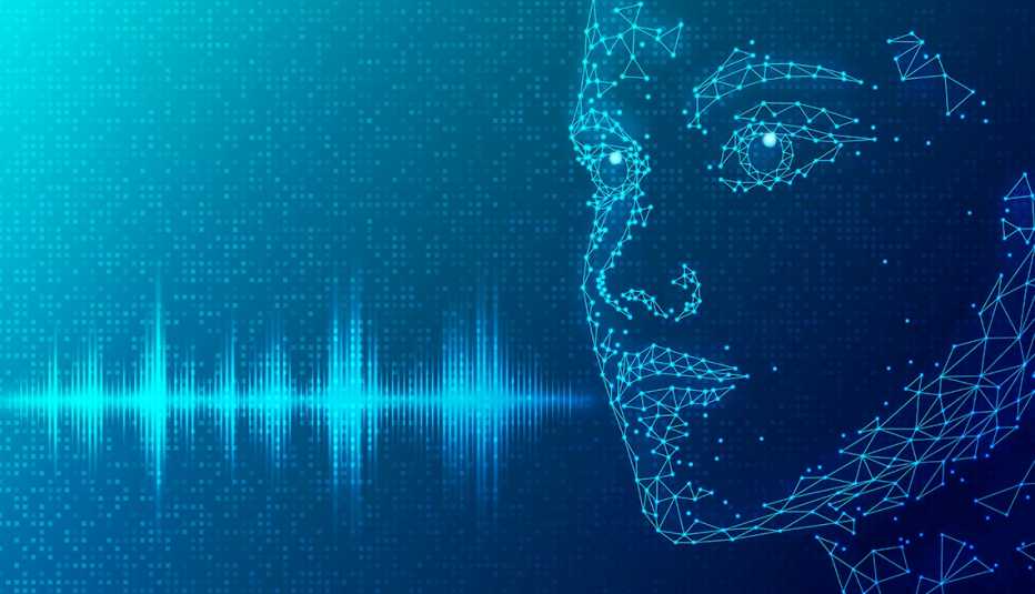 Conversational AI Concept, rendering of AI speaking in a sound wave