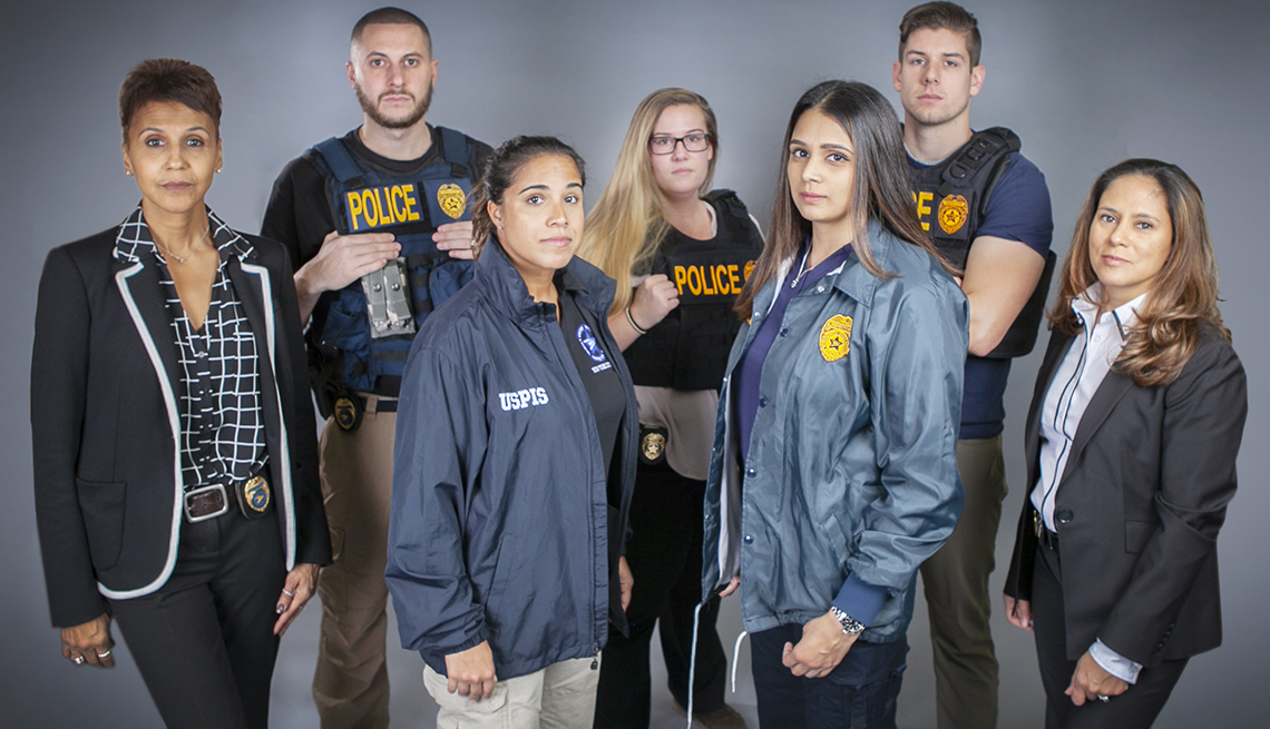 A group of enforcement officials photographed together