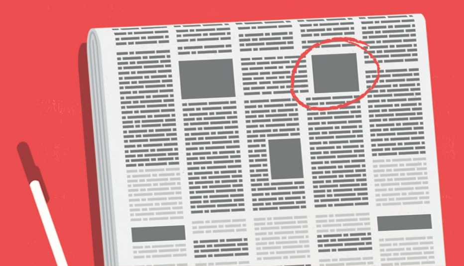 classified ad circle in newspaper