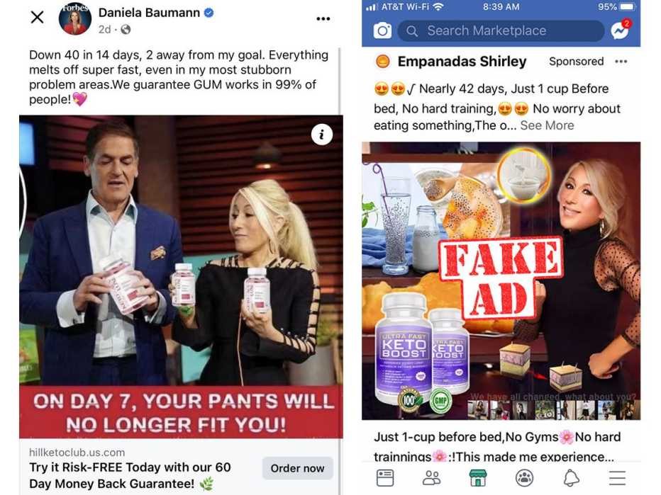 fake images of "Shark Tank" hosts promoting weight loss drugs and keto gummies fake images of "Shark Tank" hosts promoting weight loss drugs and keto gummies