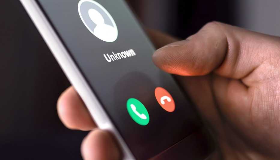An unknown caller on a smartphone An unknown caller on a smartphone
