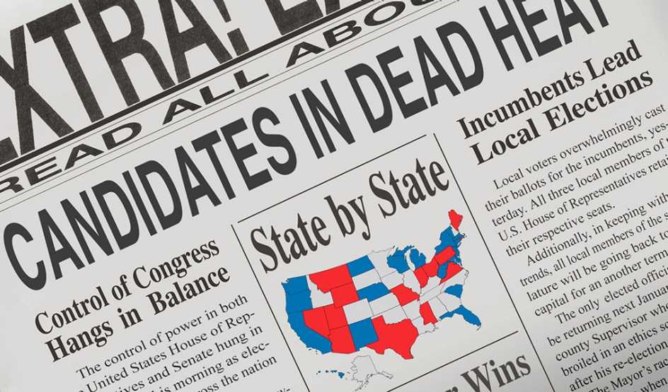 An up-close view of a newspaper